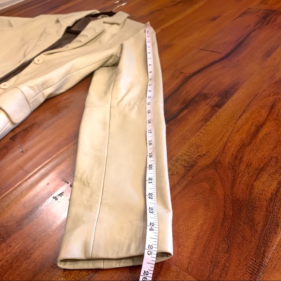 Italian Leather Real Jacket Cream Small Medium - Picture 3 of 8